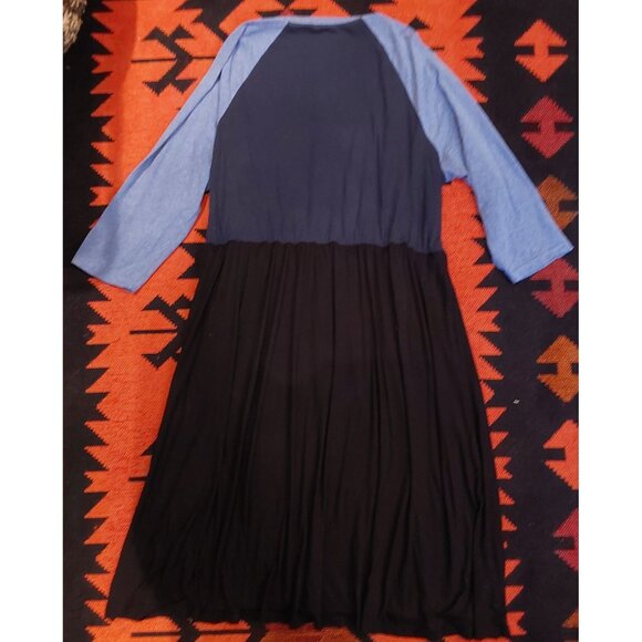 Handmade Upcycled Plus Size Pink Floyd Midi Dress. Cinched waist. Size XL/1X. - Picture 2 of 15